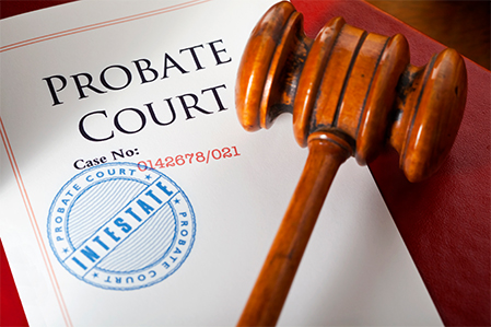 Probate court document & a gavel